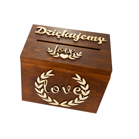 Pudełko na koperty skrzynka drewno ślub wesele love